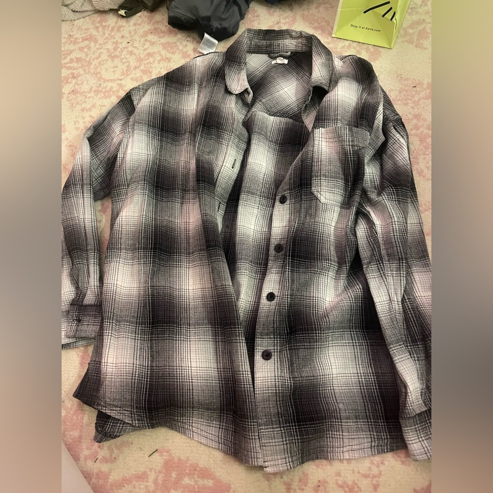Black and white unisex flannel